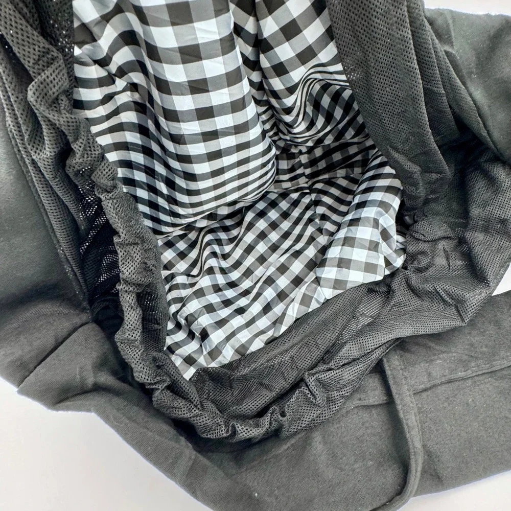Design by cat series Pet Carrier Sling Bag Black Gingham Mesh Small Dog Cat